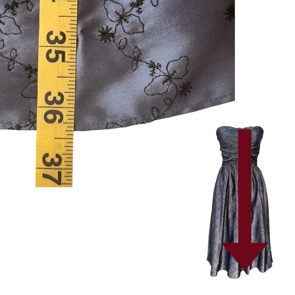 NWT Vintage Betsy Johnson Silk Ruched Bodice Midi Dress | Small - Picture 11 of 15